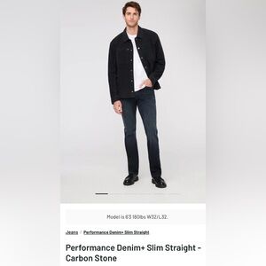 Duer Performance Denim + Slim Straight Carbon Stone